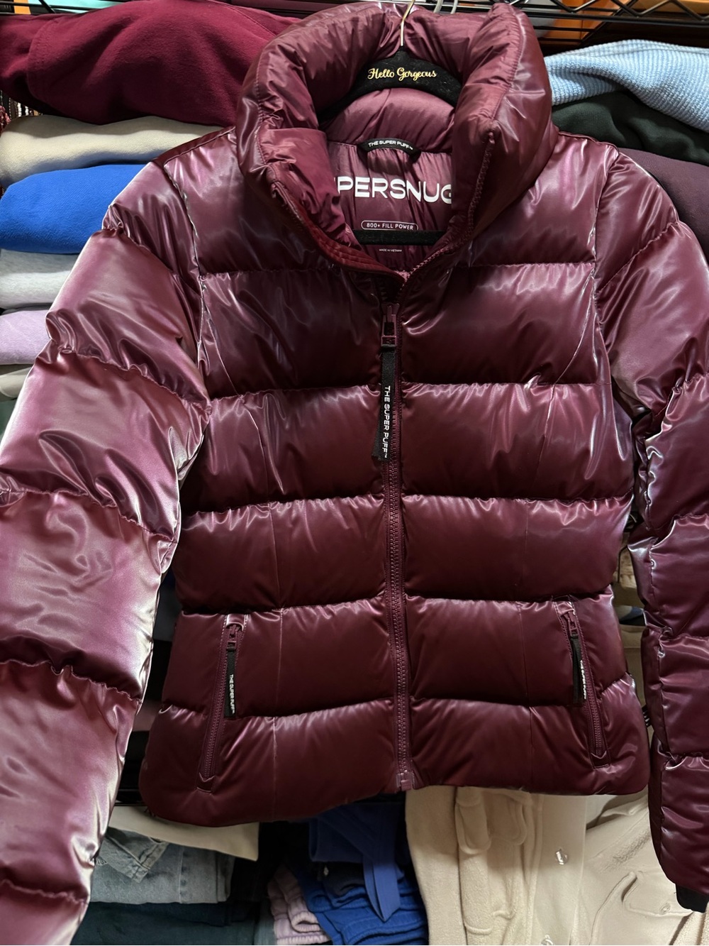 Aritzia Burgundy Iridescent Superpuff Jacket - Picture 2 of 10